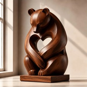 Nouvelle arrivée, sculpture de tête de cheval en bois faite à la main, décoration de table géométrique moderne, ornement de salon - Product Image 4