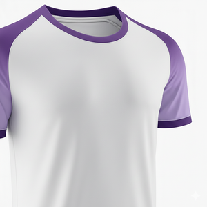 Men's White Purple Color Blocked Soccer Jersey Short Sleeve Crew Neck Moisture Wicking Polyester <b>Athletic</b> Wear All Seasons - Product Image 5