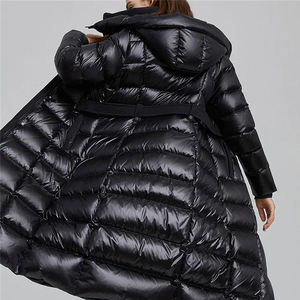 Chaqueta Larga Acolchada de Plumón para Mujer al por Mayor, Cuello Alto, Manga Larga, Cierre de Cremallera, Color Sólido, Ropa de Invierno, Acolchado Grueso de Poliéster - Product Image 6