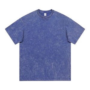 T-shirt en jean surdimensionné pour homme, couleur unie, col rond, manches courtes, style décontracté, effet délavé, design épuré - Product Image 6