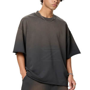 Camiseta Informal de Corte Holgado con Efecto Desgastado por el Sol, Prenda Cómoda para Uso Diario, Tejido Suave, Ropa Casual para Exteriores - Product Image 2