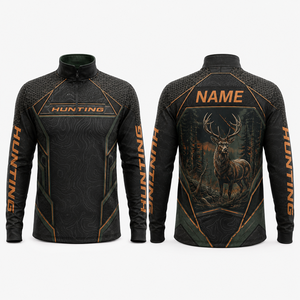 Veste softshell de chasse pour homme, manches longues, motif cerf imprimé, anti-humidité, vêtement d'automne, tissu polyester - Product Image 1