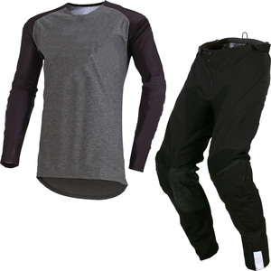 Ensemble de motocross pour homme, maillot et pantalon noirs à manches longues, polyester à séchage rapide, pour toutes les saisons, vêtements de course moto - Product Image 2