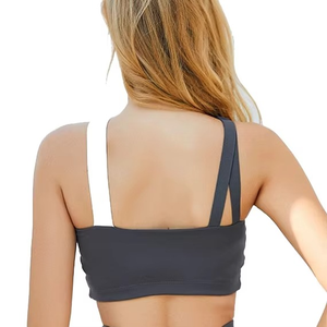 Ropa Deportiva Modest para Mujer, Top Corto con Diseño de Bloques de Color, Sujetador Deportivo de Yoga Personalizado para Mujer, con Espalda Cruzada, de Nailon y Elastano - Product Image 5
