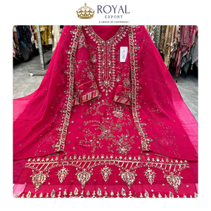 Proveedor Mundial de Ropa de Diseñador, Colección de Vestidos de Novia de Chifón con Bordado a Mano, Traje Pakistaní - Product Image 6