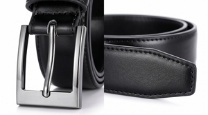 Ceinture pour homme en cuir véritable, formelle et décontractée, avec boucle à ardillon en acier inoxydable, motif floral, largeur réglable, écologique - Product Image 4