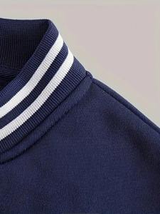 Chaqueta estilo varsity para hombre, con bordado chenille, apliques, patchwork, letras, mezcla de lana y forro polar, gruesa y cálida, para otoño e invierno. - Product Image 5