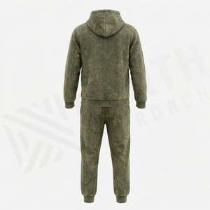 ชุดวอร์มผู้ชายผ้าบางเบาแบบย้อมสีเอซิด แจ็คเก็ตซิปหน้า กางเกงทรงสอบ ชุดลำลองสำหรับวิ่งออกกำลังกายตอนเช้า - Product Image 2