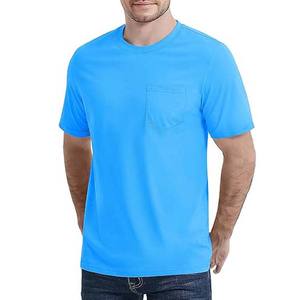 Camisetas de Cuello Redondo para Hombre, Color Azul Claro, con Bolsillo en el Pecho, Impresión Personalizada, Transpirables, de Secado Rápido, Serigrafiadas, Casuales de Verano - Product Image 1