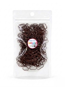 Élastiques à cheveux Unibond TPU marron, fabriqués en Corée, style simple, unisexe, usage quotidien, emballage en sachet OPP - Product Image 1
