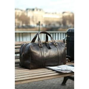 Buy Online Heavy Duty Genuine Leather Travel Bags For Sale Made In India Finest Quality Leather Travelling Bags Handbags Gifts - Product Image 1