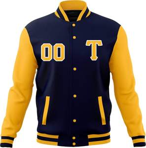 Men's Canvas Varsity <b>Jacket</b> Embroidered Letter <b>Patch</b> Casual Winter Outerwear Stand Collar Regular Fit - Product Image 2