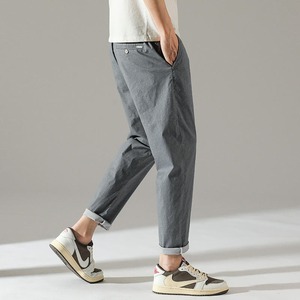 Pantalones Casuales Ajustados de Algodón de Color Sólido de Alta Calidad para Hombre, Pantalones Ajustados de Moda para Primavera 2026 - Product Image 4