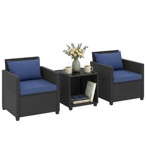 Set da Giardino a 3 Pezzi Blu Scuro per Terrazza e Taverna - Product Image 5