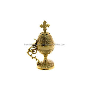 Brûleur d'encens décoré de mariage haut juif fourniture d'église de Jérusalem porte-parfum religieux graver Design encensoir de qualité supérieure - Product Image 2