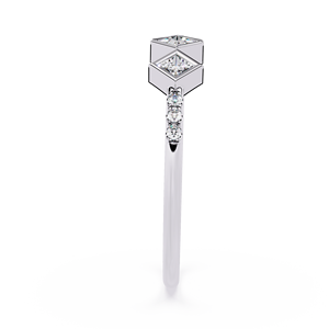 Bague de fiançailles Loista Jewels avec diamant de laboratoire certifié IGI, bague pavée en or avec diamant de laboratoire pour femme, bijoux fins - Product Image 3