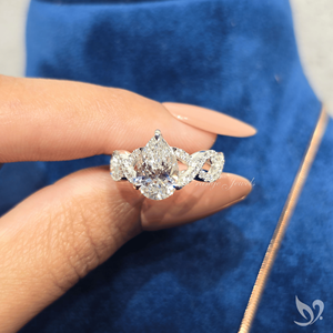 2CT Pear Cut Lab Diamond Engagement <b>Ring</b> IGI Certified Twisted Pave <b>Split</b> Band 10K White Gold - Product Image 5