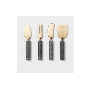 Ensemble de 4 couteaux à fromage en laiton et résine, design unique, ustensiles de cuisine, outils à fromage pour la maison et l'hôtel à bas prix - Product Image 3
