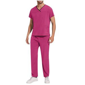 Elegante con cuello en V Enfermera Scrubs Uniforme Set Hospital Jogger con tela de lona Médico Scrub Tamaño - Product Image 2