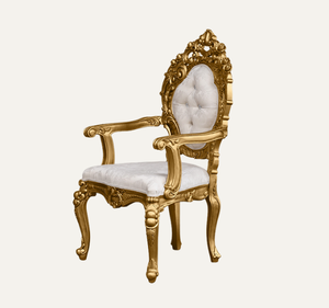 Fauteuil classique blanc de luxe fait main et durable en bois d'acajou pour salon, idéal pour hôtels et appartements - Product Image 2