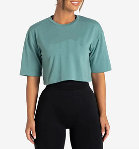 เสื้อยืดโอเวอร์ไซส์ผ้าฝ้าย 100% ระบายอากาศดี สไตล์คู่รัก สำหรับฤดูร้อน  พร้อมปักโลโก้ตามสั่ง ขายส่งเสื้อยืดผู้หญิงเท่ๆ - Product Image 2