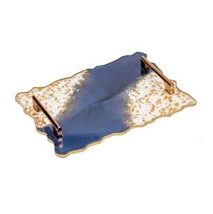 Plateau de service et de rangement personnalisé en résine époxy pour bijoux, accessoires de salle de bain et plateau tendance pour le café et le petit-déjeuner sur table - Product Image 3