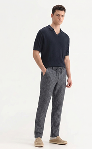 Pantalones de Verano Ligeros de Cintura Media para Hombre Stripped Lenin ODM - Product Image 1