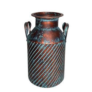 Jarrón de Metal Repujado Hecho a Mano - Urna Decorativa de Cobre Pátinado para Flores Secas - Jarrones Decorativos para Jardín Exterior e Interior - Product Image 1