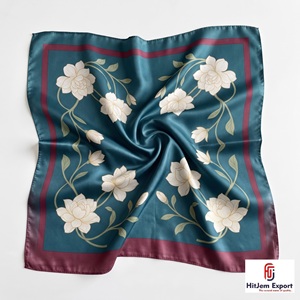 Premium Digital <b>Printed</b> Square Scarf Soft Silk Feel Fabric Fashion <b>Accessories</b> Women Men Custom Manufacturer OEM ODM Bulk - Product Image 4