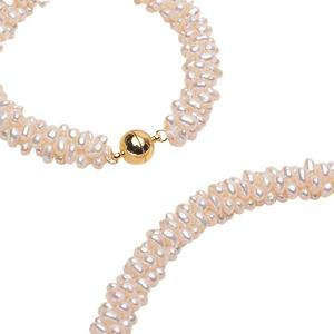 สร้อยคอและกำไลไข่มุกน้ำจืดธรรมชาติ ทิลเลียน เพิร์ล แบบผสมผสาน ไข่มุกบาร็อคขนาดเล็ก ทอแบบพิเศษ พร้อมตัวล็อคแม่เหล็ก สไตล์เอเลี่ยน - Product Image 5