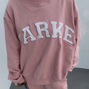 Sweat-shirt professionnel pour femmes de haute qualité à col montant imprimé, manches longues, couleur unie, haut décontracté avec logo frontal, 100% coton PARKE - Product Image 3