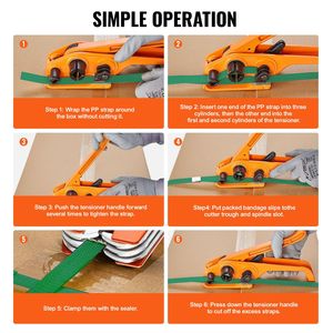 Kit di Imballaggio con 300 Sigilli Metallici e Tenditore per Nastro PET da 305m e Sigillatore per Imballaggio Pallet - Product Image 2