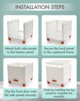Organisateur de vêtements pliable et empilable en plastique PP blanc à 5 niveaux avec couvercle rabattable, design moderne, rangement pour salon, 20-35L