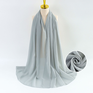 Hijab en mousseline de soie pour femmes musulmanes, longue écharpe unie, foulard pour femmes, hijabs, voiles musulmans en jersey pour femmes. - Product Image 4
