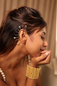 Gold Plated Star <b>Cuff</b> <b>Earrings</b> Women's Bohemia Style Party Jewelry Alloy Fashion <b>Earrings</b> - Product Image 4
