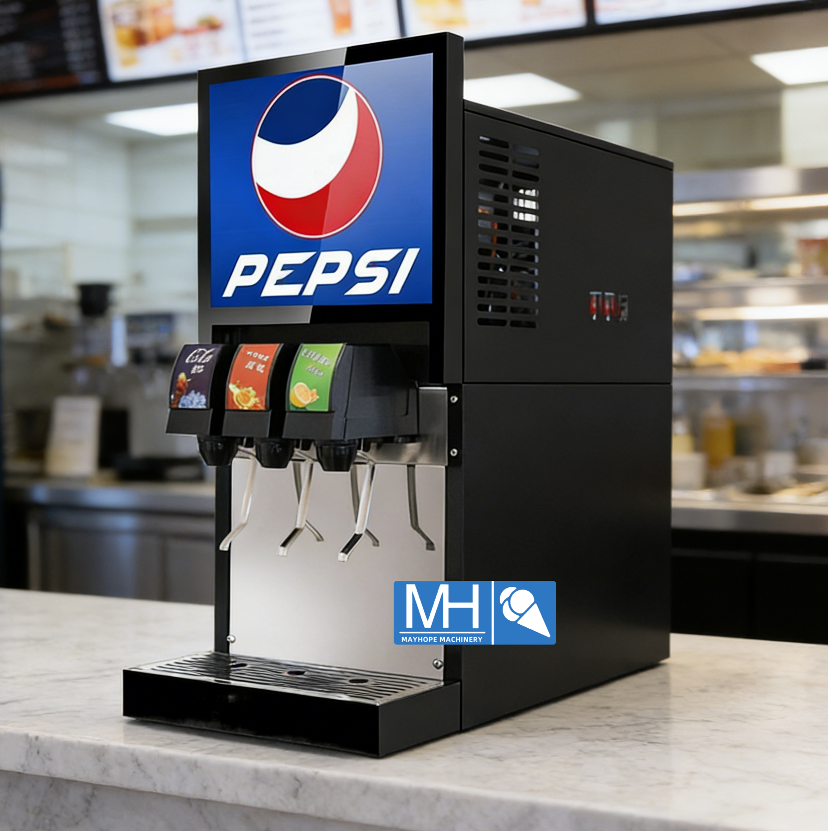 PEPSI コーラサーバー カップ付き ペプシコーラポストミックスドリンクディスペンサー 40L 商業用