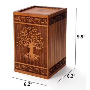 Eco-Friendly Rectangle Wooden Cremation Urns for Human Ashes Adult & Child Large <b>Memorial</b> Urns - Product Image 5