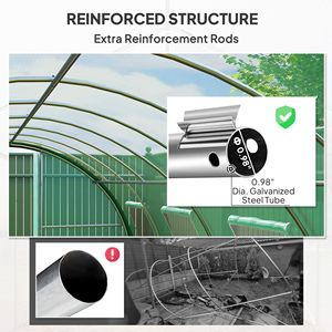Serra a tunnel verde spaziosa da 6m in PE ecologico con design walk-in, porte e finestre per una crescita ottimale delle piante in giardino - Product Image 5