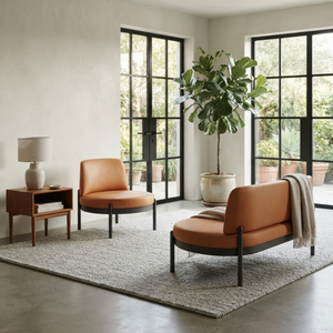 Fauteuil d'appoint de luxe scandinave en tissu, avec structure en chêne américain massif, design moderne et minimaliste, pour salon et maison - Product Image 3