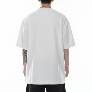 เสื้อยืดคอตตอนผู้ชายทรงโอเวอร์ไซส์ ดีไซน์ซิปคู่ ป้ายโครเมียมแบบกำหนดเอง เสื้อยืดโอเวอร์ไซส์แฟชั่นฤดูร้อน ผ้าฝ้าย 100% - Product Image 4