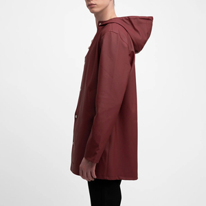 <b>Rain</b> <b>Jacket</b> Waterproof Hooded <b>Long</b> Windproof PU PVC Outdoor Durable Lightweight Protective Stand Collar Thin OEM Custom - Product Image 2