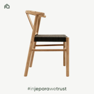 Silla de Comedor Moderna de Madera de Teca con Tapicería de Lino, Diseño Minimalista para Hoteles y Hogares en Estados Unidos - Product Image 3