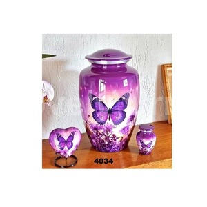 Urne commémorative pour cendres d'adultes, style américain, émail blanc, 200 pouces cubes, avec emblème de l'Armée de l'Air imprimé - Product Image 5