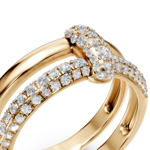 แหวนทองคำขาวประดับเพชรทรงกลมแบบ Eternity Band ดีไซน์รูปทรงล็อค หรูหรา เหมาะสำหรับงานแต่งงาน ทั้งชายและหญิง - Product Image 4