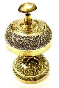 Cloche de service vintage en laiton, cloche décorative pour comptoir de réception, cloche d'appel pour hôtel, restaurant, bureau, cloche de table, décoration de maison, cadeau - Product Image 2