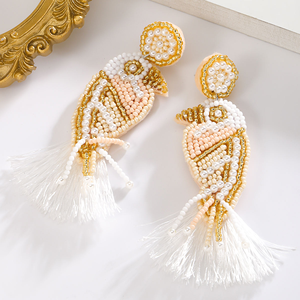 Classic Bohemian Elegant Handmade Rice Bead Bird Shape Women's Parrot Tassel Summer Vacation <b>Memorial</b> <b>Gift</b> BY MULTI CRAFT - Product Image 4