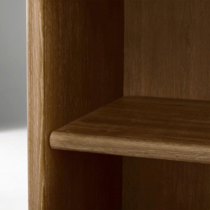 Bibliothèque en chêne avec 2 étagères et une porte de placard, meuble de rangement moderne autoportant - Product Image 3