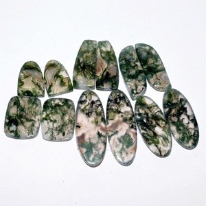 Boucles d'oreilles en argent avec agate mousse naturelle authentique |   Jeu de couleurs vertes texturées et douces |   Bijoux faits à la main par un créateur, cadeau pour femmes, 100g - Product Image 4