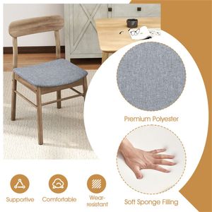2 Sedie da Pranzo in Legno di Faggio Massiccio, Capacità 180 kg, Imbottite e Rivestite, Stile Rustico per Soggiorni e Esterni - Product Image 3