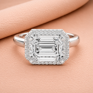 Anillo de Diamantes Vintage con Halo de Rayos de Sol para Mujer en Oro Amarillo, Oro Blanco y Oro Rosa, Elegante Regalo de Joyería Nupcial - Product Image 1